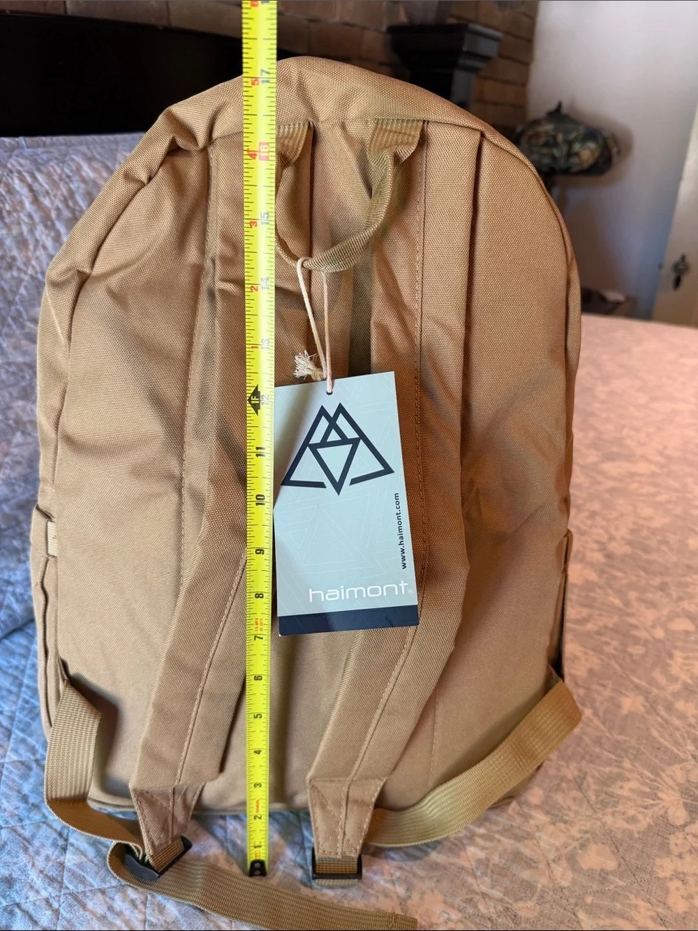 Tan Canvas Everyday Backpack - Picture 4 of 5